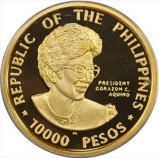 10000 aquino gold coin
